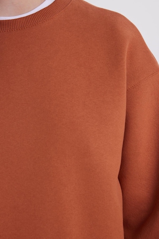 Tudors Kadın Oversize Geniş Kesim Pamuklu Bisiklet Yaka Kiremit Sweatshirt-39932 Kiremit