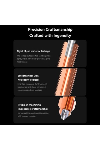 Honmex Ender-3 V3/k1c/k1 Max Uyumlu 1.0mm Bimetal Entegre Burun, Krom Zirkonyum Bakır, 1.75mm Tüketim Malzemesi İçin
