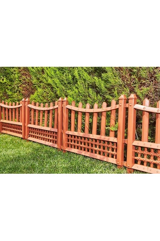 Omnipazar Sy-5998 Elite Plastik Dekoratif Bahçe Çiti 12'li Set 60x55 Cm Kahverengi