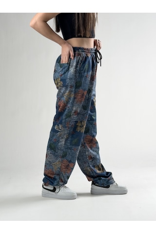 Cocopelli Paça Ayarlamalı Çiçek Desenli Jogger Pantolon Coc2804 Desenli