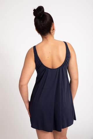 Kadın 505 Büyük Beden Şeritli Elbise Mayo Lacivert-lacivert 31570 - 1 Lacivert