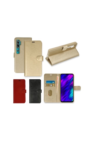 Xiaomi Mi Note 10 Pro Kilif Cüzdanli Standli Miknatisli Kapak 464072749 - Renk / Gold Renk / Gold