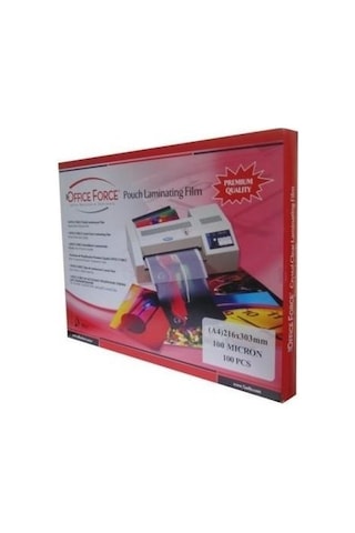 Office Force 100 Mic.a4 216x303 Parlak Laminasyon Filmi 100 Lü