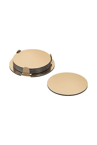 Sumuhome Glattıs Bardak Altlığı Pirinç Rengi 8.5 Cm 6 Adet Altın