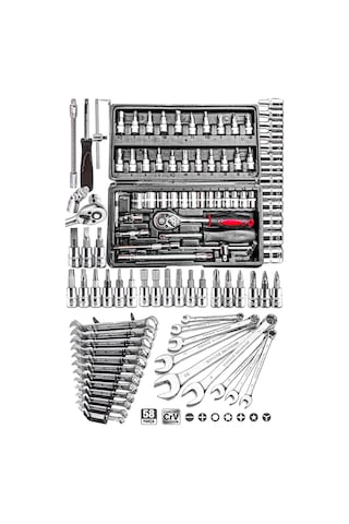 Premium 58 Parça 46mini Lokma Takımı Otomatik Cırcırlı 1/4" 12 Parça Kombine Açık Ağız-yıldız Takım
