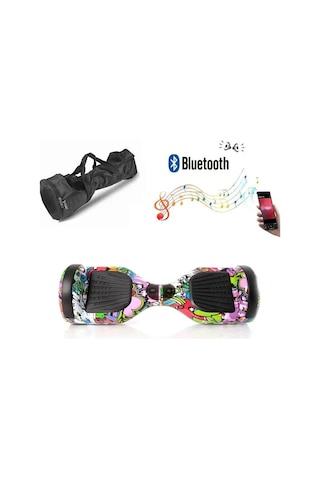 Citymate Elektrikli Kaykay Hoverboard Bluetooth Hoparlörlü 6.5 İnç Grafiti D04 +Çanta