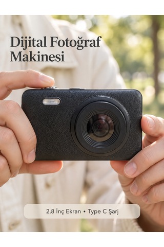 Günlük Ve Seyahat Kullanımına Uygun Ekranlı Siyah Fotoğraf Makinesi - Lisinya Belirtilmemiş