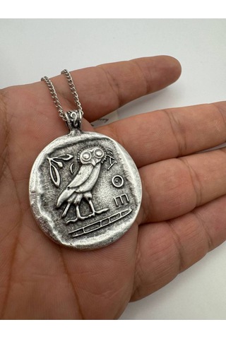 Yunan Mitolojisi Baykuş Figürlü Unisex Kolye Bilgelik, Koruma Ve Ruhsal Güç Simgesi Çok renkli