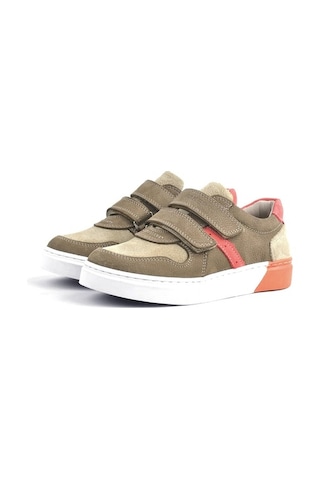 Hakiki Deri Kum Rengi Cırtlı Erkek Çocuk Sneaker