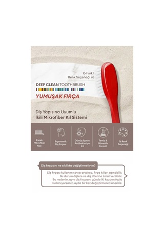 Diş Fırçası - Yumuşak Soft Kundal Deep Clean Toothbrush Soft Type 16 Set Çok Renkli