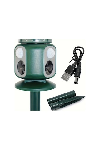 Besthome1 Güneş Enerjili Hayvan Kovucu: Çift Sensörlü, 2000mah, Yeşil Kuş Savar