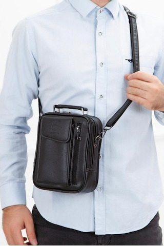 Novahub Siyah Çelik Yeni Tasarım Telefon Bölmeli El Ve Omuz Çantası Ve Kartlık Acı Kahverengi