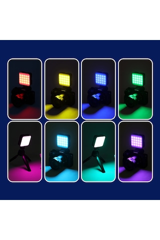 Jmary Fm-69rgb Rgb Led Telefon-kamera Üstü Pilli Aydınlatma Işığı Siyah