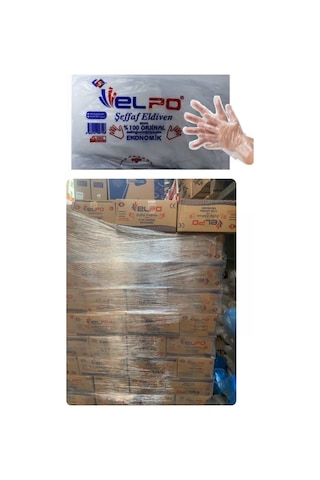 Elpo Şeffaf Eldiven 100 Paket 1 Koli 10.000 Adet