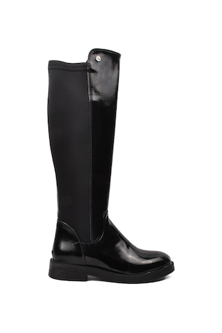 Pierre Cardin Siyah Kırışık Polyester Karışımlı Kadın Çizme Pc-52066 Z Siyah Kırışık