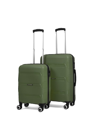 Lucas Polipropilen Kırılmaz Valiz, Kabin Boy&orta Boy Haki