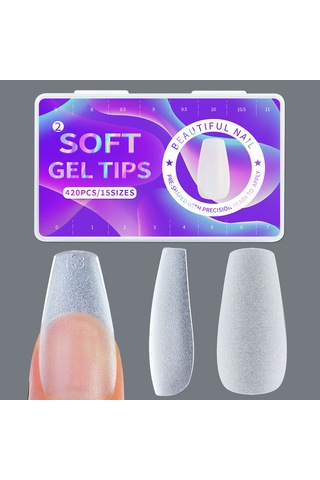 Reedark 420 Adet Mat Yumuşak Takma Tırnak Uçları - 15 Boyut, Tam Kaplama, Kolay Uygulama