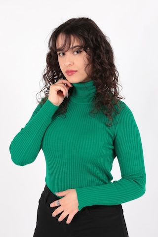 Fashion Friends 23k0288k1 Kadın Balıkçı Yaka Kazak 23K0288K1-R1938 Yeşil