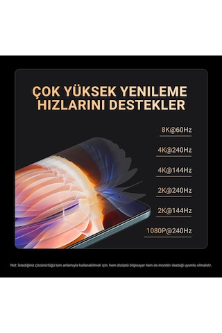 Veggieg Type-c To Hdmı Kablo 8k 60hz 4k 240hz Hdr 3d 48gbps Örgülü Usb-c To Hdmı Kablo 2 Metre