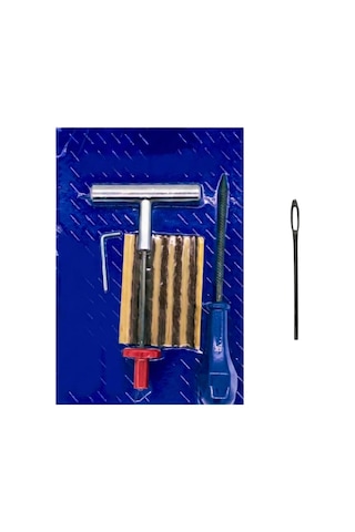 Dubleks Lastik Tamir Metal Set - 5 Adet Kısa Fitil - Fitil Atma Aleti Ve Yedek Ucu