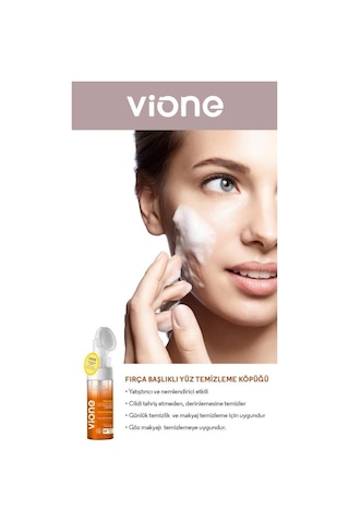 Vione 2 Adet Yüz Temizleme Köpüğü 150ml Aydınlatıcı Besleyici Özel Fırçalı