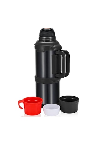 Travelpot Paslanmaz Çelik 48 Saat Dayanıklı Siyah Termos 4 L