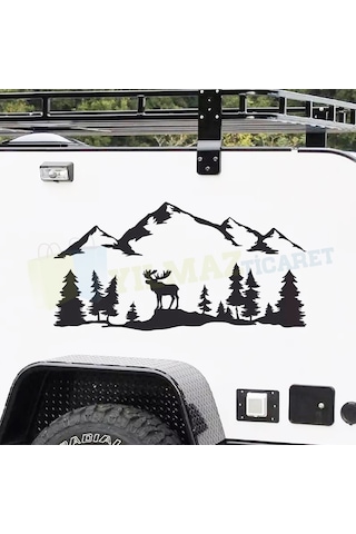 Çekme Karavan Dağ Geyik Oto Sticker Yapıştırma Modifiye Kaliteli