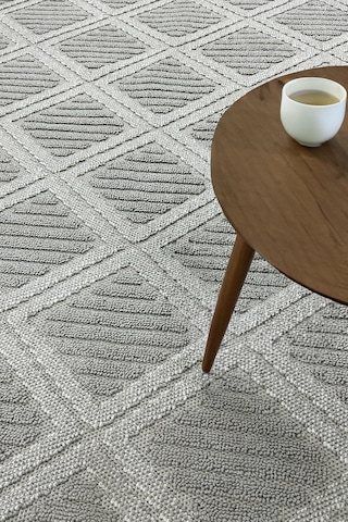 Lola İskandinav Dokuma Bukleli Gri Modern Kaymaz Salon Halısı Mutfak Halısı Koridor Halısı Yolluk Diğer