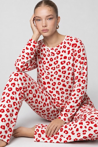 Womanandkids Night Kırmızı Kadın Comfort Esnek Pijama Takımı 4686