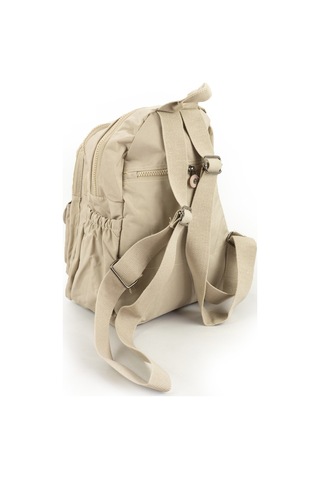 Krinkıl / Klinkır Su Geçirmez Ithal Kumaş Çok Gözlü Günlük Küçük Kadın Sırt Çantası Bej 8317 Bej
