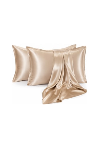 Saten Yastık Kılıfı 2 Adet Gold İpek Altın - 881977603 Altın