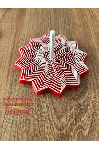 Hareketli Fidget Stress Yıldız Dönen Stres Oyuncağı, Dikkat Ve Odaklanma Oyuncağı Kırmızı-beyaz