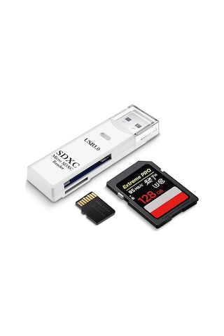 Foxyn FXN-143 TF-SD-USB 3.0 Bellek Kart Okuyucu Beyaz