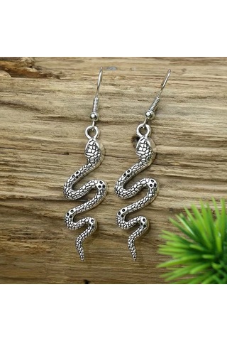 Crystal Snake Özel Tasarım Kolye Küpe Takı Seti Bulgari Model Gümüş