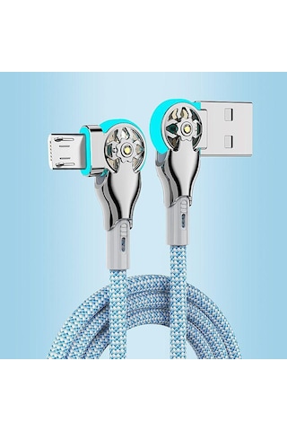 Vaorlo Çift 180 Dönebilen Şarj Kablosu Naylon Veri Kablosu Tip-c 65w Hızlı Şarj Xiaomi Huawei Telefon Hattı İçin