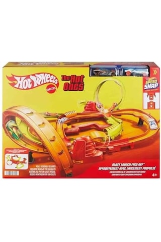 Hot Ones Turbo Oyun Parkuru, 1:64 Ölçekli 2 Araç Ve Kolayca Birleştirilebilen Pistle Başa Baş Yarış Ve Akrobasi, Jfh35 3500