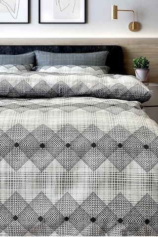 Tek Kişilik Ranforce Nevresim Takımı Lastikli Çarşaflı Dıamond Gri