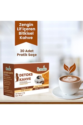 Fibrelle Hindiba Kahvesi Detox 30 Adet 3 Gr Kutu Saşe 90 G Çözünebilir