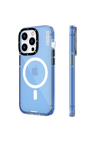 Youngkit Apple Uyumlu iPhone 14 Pro Max Kılıf Magsafe Kablosuz Şarj Özellikli Crystal Color Kapak