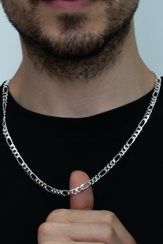 Gümüş Figaro 3+1 Erkek Kolye Zincir 55Cm 5Mm 26Gr Msn13