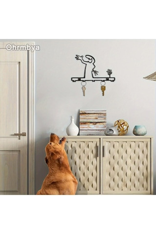 Myc Metal Anahtarlık Askılığı - Minimalist Kuş Figürlü Duvar Dekoru Siyah 32x16
