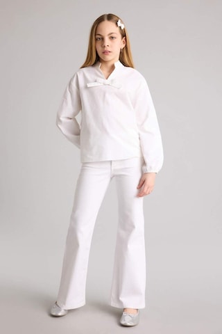 Defacto Regular Fıt Poplin Uzun Kollu Bluz Kız Çocuk G7550a826spwt34 Beyaz-wt34