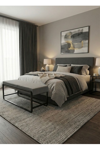 Elora Puf Bench - Baby Face Kumaş Metal Ayaklı Dikdörtgen Bench - Yatak Odası Salon Antre İçin Modern Tasarım - 120 Cm Cappuccino