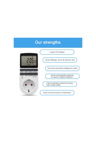 Tenfowee Eu Standartlı Dijital Zamanlayıcı Prizi: Ev Ve Elektrikli Araçlar İçin Otomatik Şarj, Kesme Ve Zamanlama Fonksiyonuyla Enerji Tasarrufu