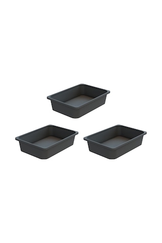 Montessori Oyuncak Dolabı Kutusu Saklama Kutusu Çocuklar İçin Aktivite Kutusu 3 Adet Gri Gri