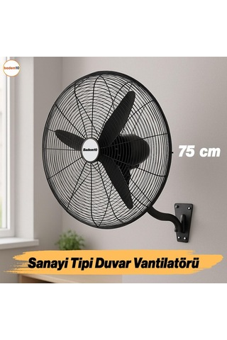 Ayrex Sanayi Tipi 75 Cm 210 W Duvar Vantilatörü Endüstriyel Geniş Sessiz Duvara Monte Fan
