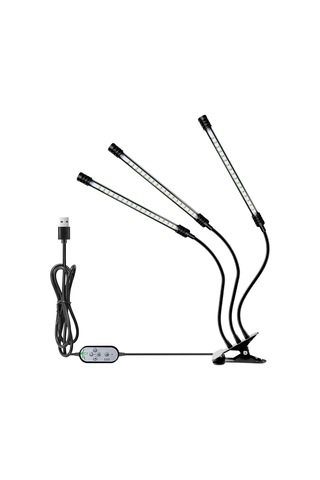 Symbee 3 Kafa Usb Bitki Büyüme Lambası - Tam Spektrum, 5 Seviye Parlaklık, 4/8/12 Saat Zamanlayıcı Ve Hafıza Özelliği Gösterildiği Gibi