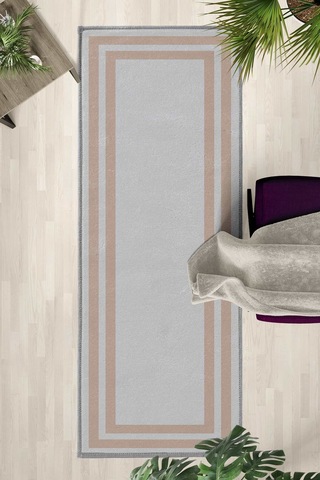Çerçeve Gri Vizon Yıkanabilir Yolluk