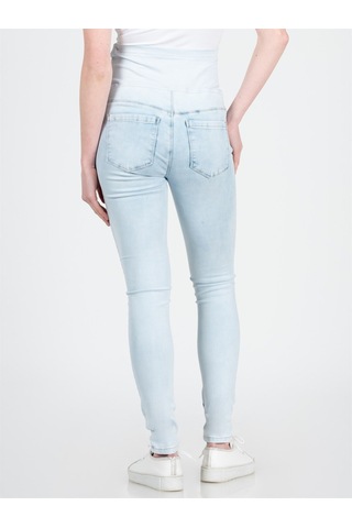 Busa Hamile Esnek Karın Bantlı Beli Ayarlanabilir Skinny Kot Pantolon Buz Mavisi-buz Mavisi