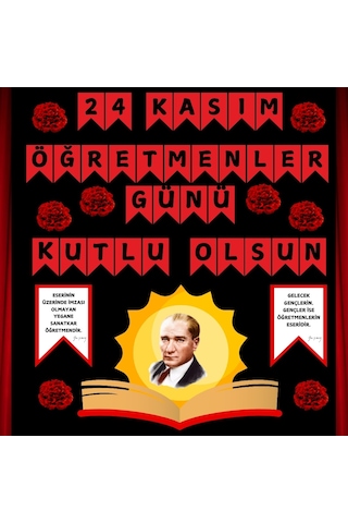 24 Kasım Öğretmenler Günü Pano Süsü Kitaplı